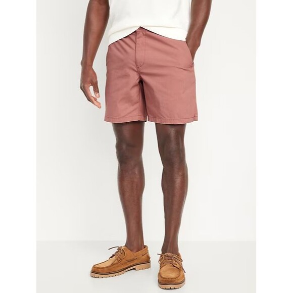Old Navy Slim Built-In Flex Tech Jogger Shorts Mens M Dusty Red Stretch NEW - Picture 1 of 12